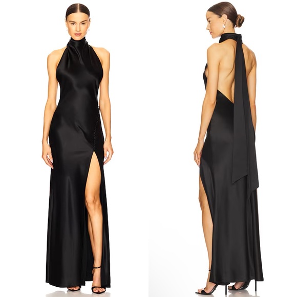 NEW NWT Sau Lee X Revolve Penelope Maxi Gown In Black - Picture 1 of 13